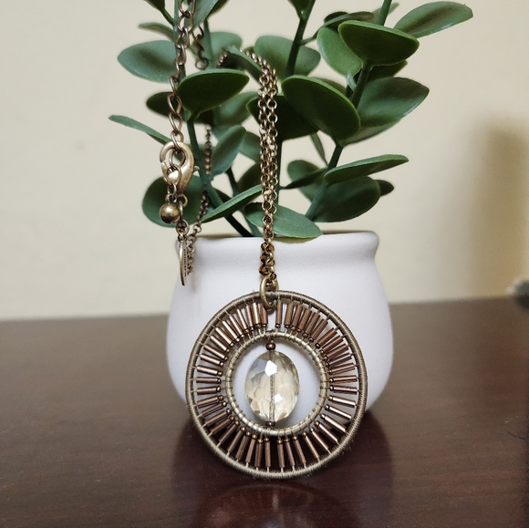 Chico's Gold and Brown Pendant Necklace - Picture 3 of 7